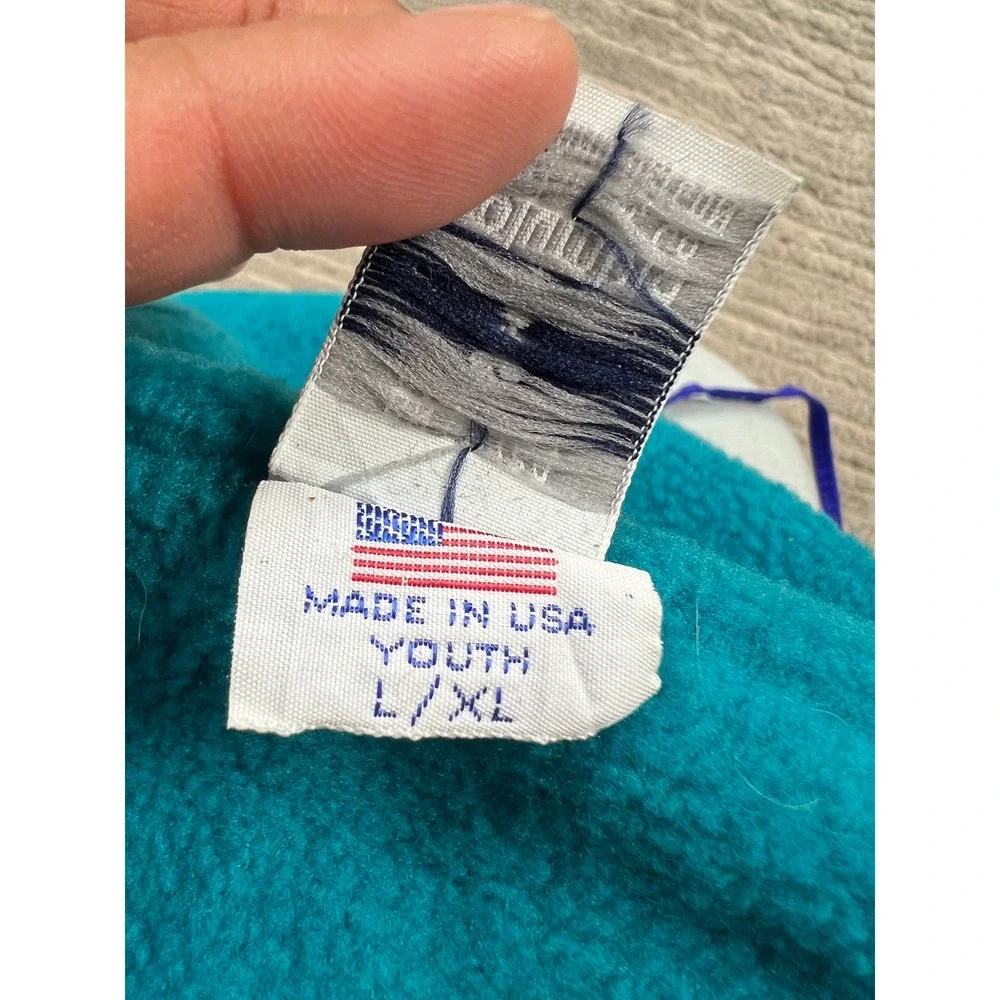 Columbia Earflap Hat Youth L/XL Purple Blue‎ Teal Reversible Fleece Made in USA